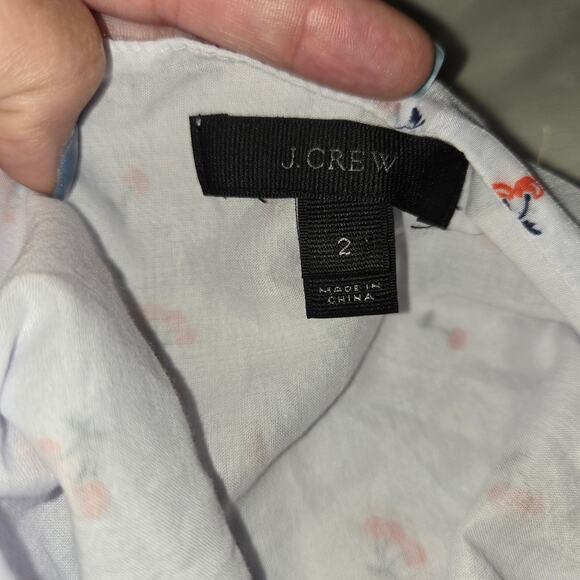 J. Crew cherry halter tie tank sz 2 silk blend - Picture 6 of 8